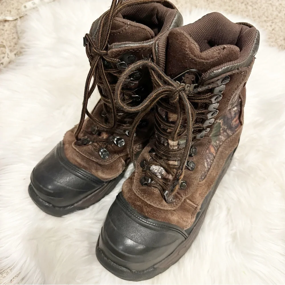 Youth Rocky Blizzard Stalker Brown Camo Boots